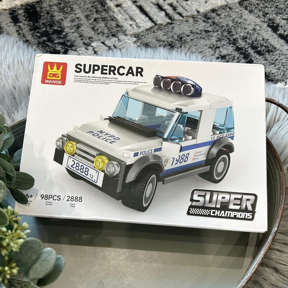 Wange Police Car Building Block Set # 2888 Supercar 98PCS Super Champions